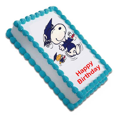 "Peanuts Graduate Cartoon  - 2kgs (Photo Cake) - Click here to View more details about this Product